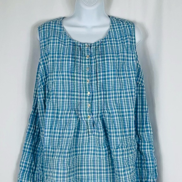 Preswick & Moore Cotton mother of pearl button front tank top 3X - Picture 5 of 14